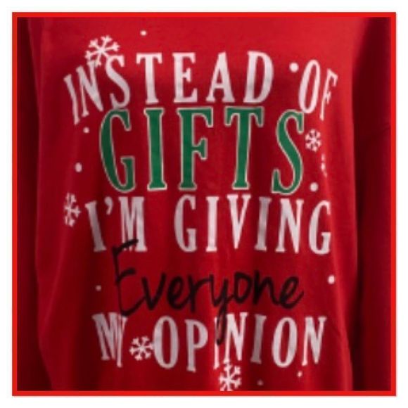 Wound Up Size XXL Red “Instead o Presents,” Sweatshirt - Picture 4 of 9